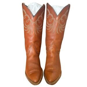 Frye Vintage 80’s Saddle Brown Leather Cowgirl Boots 7